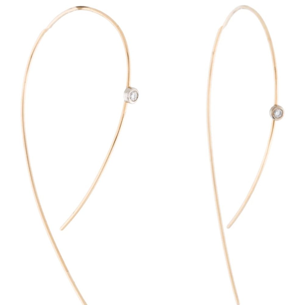 14K White Gold & 14K Yellow Gold  0.02 Carat Round Brilliant Diamond